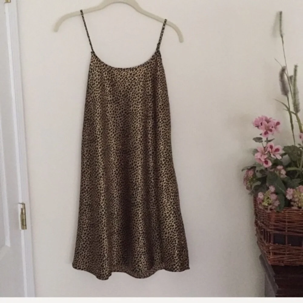 Vintage Animal Print Soft Silky Slip Dress